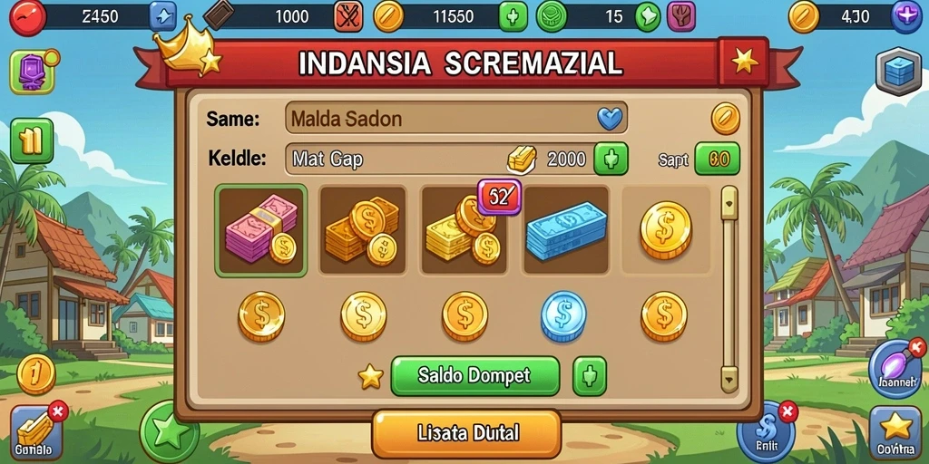 Tampilan antarmuka permainan yang menarik dan intuitif.